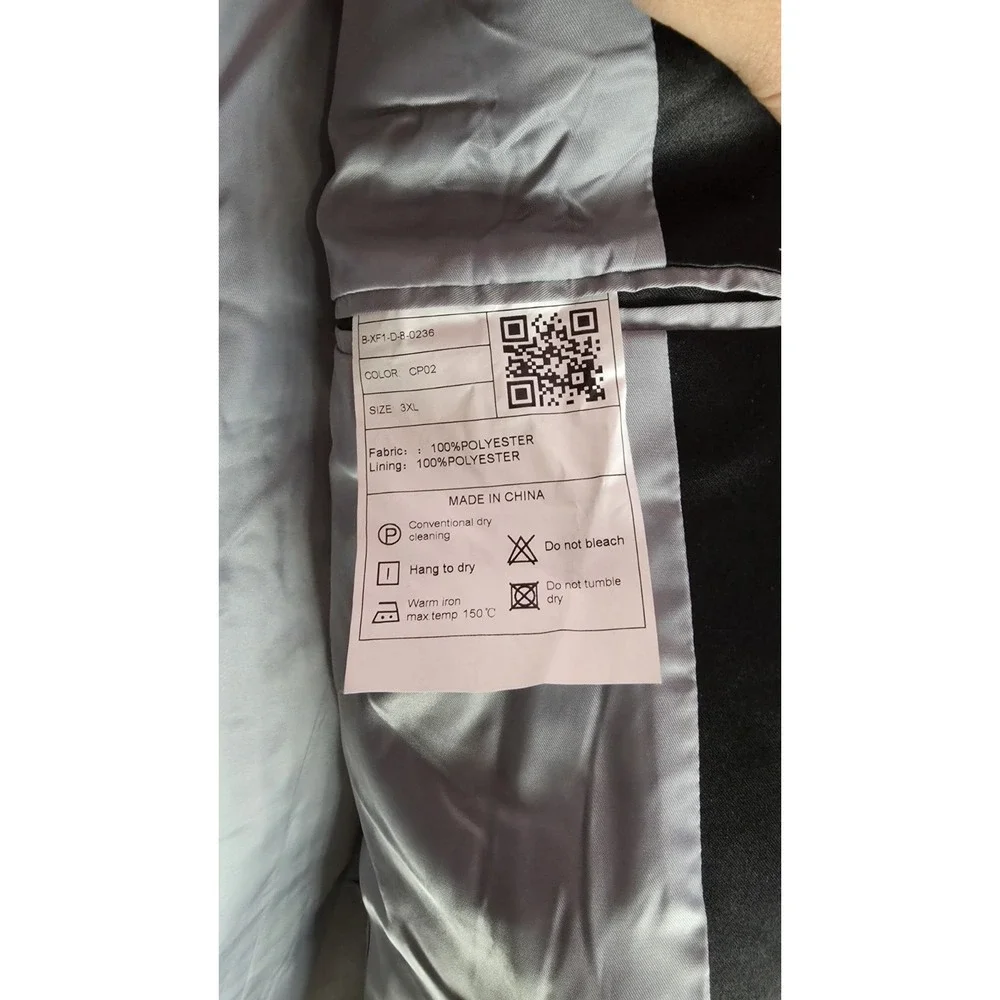 MAGE MALE 3XL - Men's Floral Blue Grey Blazer Single Button - Picture 5 of 9